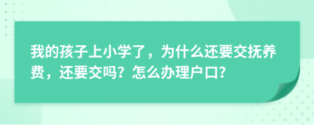 我的孩子上小學了，為什么還要交撫養(yǎng)費，還要交嗎？怎么辦理戶口？