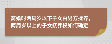 離婚時兩周歲以下子女由男方撫養(yǎng), 兩周歲以上的子女撫養(yǎng)權(quán)如何確定