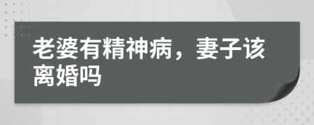 老婆有精神病，妻子該離婚嗎