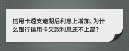 信用卡透支逾期后利息上增加, 為什么銀行信用卡欠款利息還不上高?