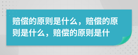賠償?shù)脑瓌t是什么，賠償?shù)脑瓌t是什么，賠償?shù)脑瓌t是什