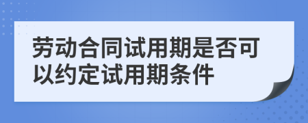 勞動(dòng)合同試用期是否可以約定試用期條件