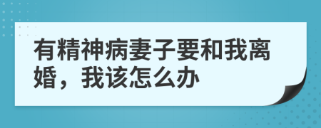 有精神病妻子要和我離婚，我該怎么辦