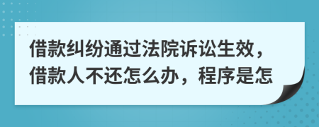 借款糾紛通過法院訴訟生效，借款人不還怎么辦，程序是怎