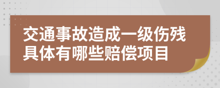 交通事故造成一級傷殘具體有哪些賠償項目
