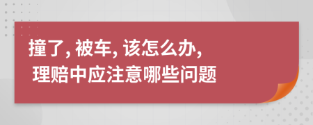 撞了, 被車, 該怎么辦, 理賠中應(yīng)注意哪些問題