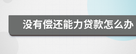 沒(méi)有償還能力貸款怎么辦