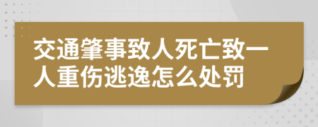 交通肇事致人死亡致一人重傷逃逸怎么處罰