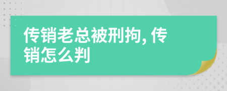 傳銷老總被刑拘, 傳銷怎么判