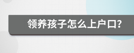 領(lǐng)養(yǎng)孩子怎么上戶口？