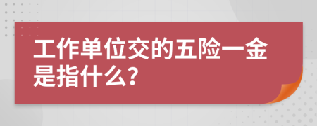 工作單位交的五險(xiǎn)一金是指什么？
