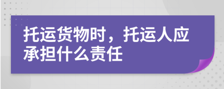 托運貨物時，托運人應(yīng)承擔(dān)什么責(zé)任