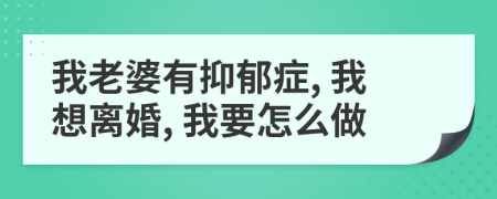我老婆有抑郁癥, 我想離婚, 我要怎么做