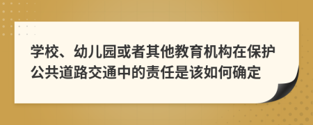 學(xué)校、幼兒園或者其他教育機(jī)構(gòu)在保護(hù)公共道路交通中的責(zé)任是該如何確定