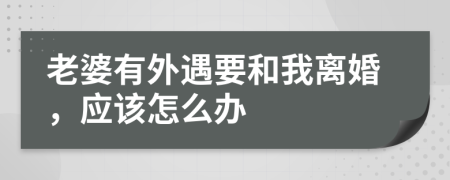 老婆有外遇要和我離婚，應該怎么辦