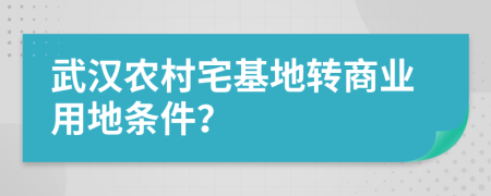 武漢農(nóng)村宅基地轉(zhuǎn)商業(yè)用地條件？