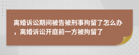 離婚訴訟期間被告被刑事拘留了怎么辦，離婚訴訟開庭前一方被拘留了