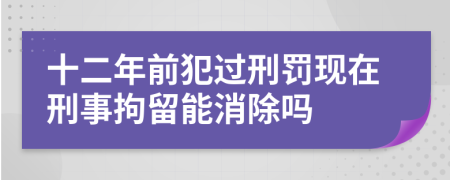 十二年前犯過刑罰現(xiàn)在刑事拘留能消除嗎