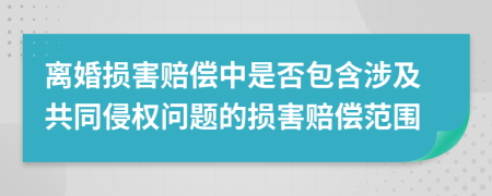 離婚損害賠償中是否包含涉及共同侵權(quán)問題的損害賠償范圍