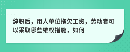 辭職后，用人單位拖欠工資，勞動者可以采取哪些維權(quán)措施，如何