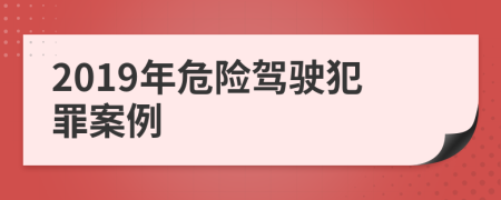 2019年危險駕駛犯罪案例