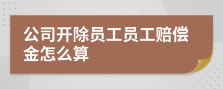 公司開(kāi)除員工員工賠償金怎么算