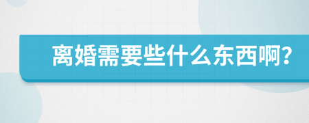 離婚需要些什么東西啊？