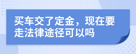 買車交了定金，現(xiàn)在要走法律途徑可以嗎