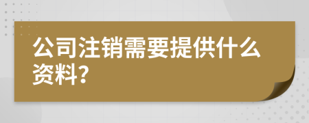 公司注銷需要提供什么資料？