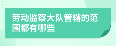 勞動監(jiān)察大隊管轄的范圍都有哪些