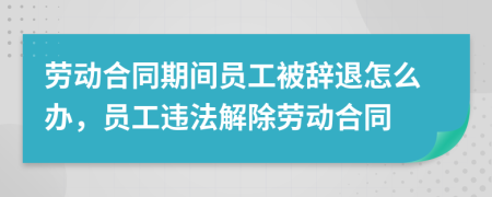 勞動(dòng)合同期間員工被辭退怎么辦，員工違法解除勞動(dòng)合同