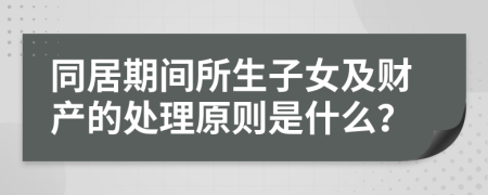 同居期間所生子女及財(cái)產(chǎn)的處理原則是什么？