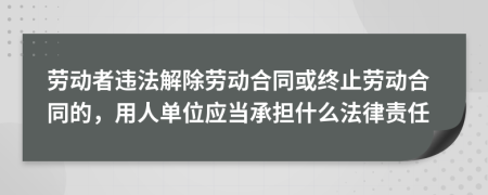 勞動(dòng)者違法解除勞動(dòng)合同或終止勞動(dòng)合同的，用人單位應(yīng)當(dāng)承擔(dān)什么法律責(zé)任