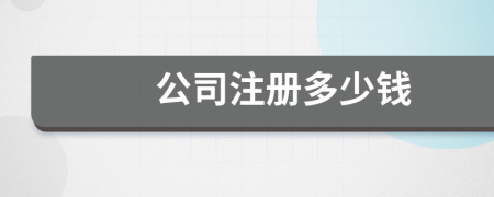公司注冊多少錢