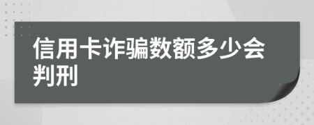 信用卡詐騙數(shù)額多少會判刑