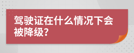 駕駛證在什么情況下會被降級？