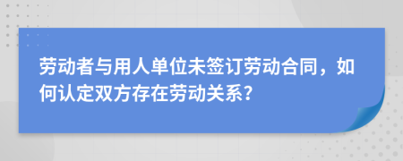 勞動者與用人單位未簽訂勞動合同，如何認定雙方存在勞動關(guān)系？