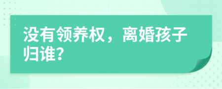 沒有領(lǐng)養(yǎng)權(quán)，離婚孩子歸誰？