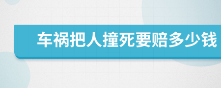 車禍把人撞死要賠多少錢(qián)