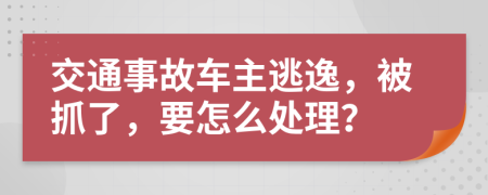 交通事故車主逃逸，被抓了，要怎么處理？