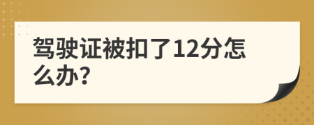 駕駛證被扣了12分怎么辦？