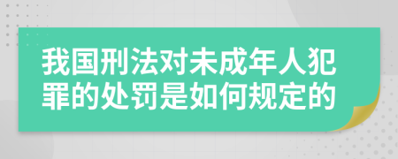 我國(guó)刑法對(duì)未成年人犯罪的處罰是如何規(guī)定的