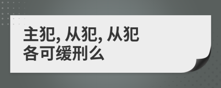 主犯, 從犯, 從犯各可緩刑么