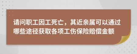 請問職工因工死亡，其近親屬可以通過哪些途徑獲取各項工傷保險賠償金額