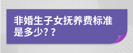 非婚生子女撫養(yǎng)費標準是多少? ？