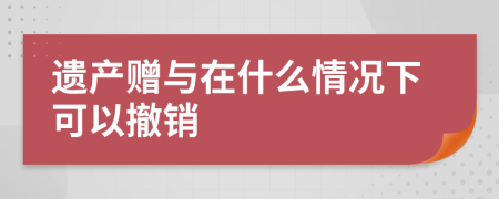遺產(chǎn)贈(zèng)與在什么情況下可以撤銷(xiāo)