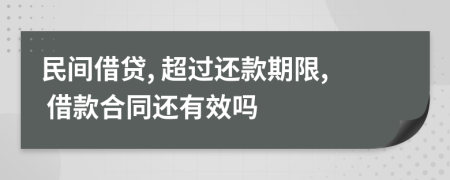 民間借貸, 超過還款期限, 借款合同還有效嗎