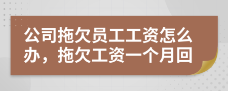公司拖欠員工工資怎么辦，拖欠工資一個(gè)月回