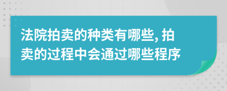 法院拍賣(mài)的種類(lèi)有哪些, 拍賣(mài)的過(guò)程中會(huì)通過(guò)哪些程序