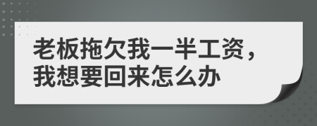 老板拖欠我一半工資，我想要回來(lái)怎么辦
